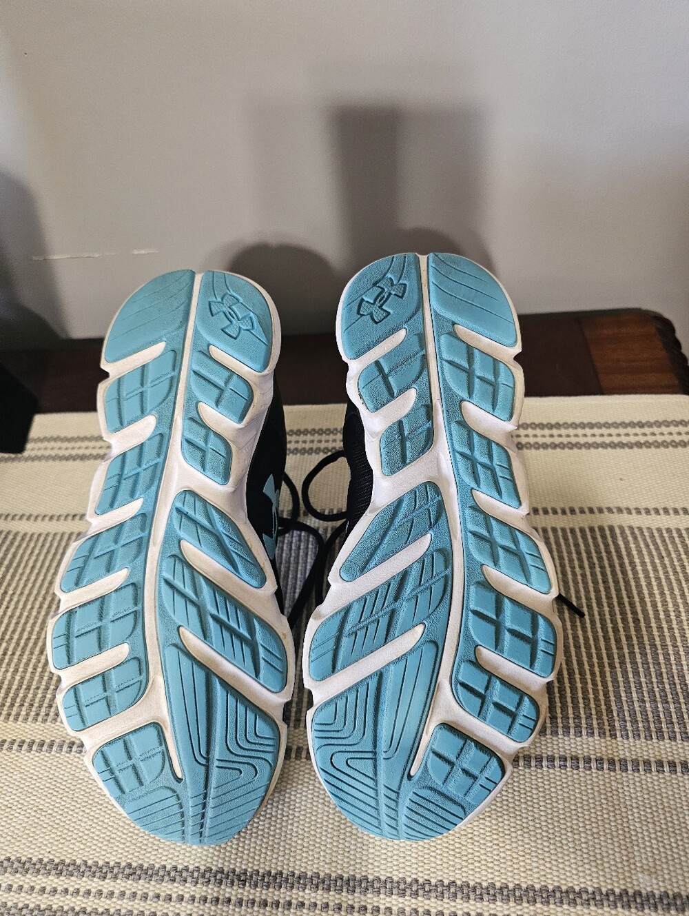 Under Armour Black Sneakers with Aqua Logo Accents - Picture 4 of 11